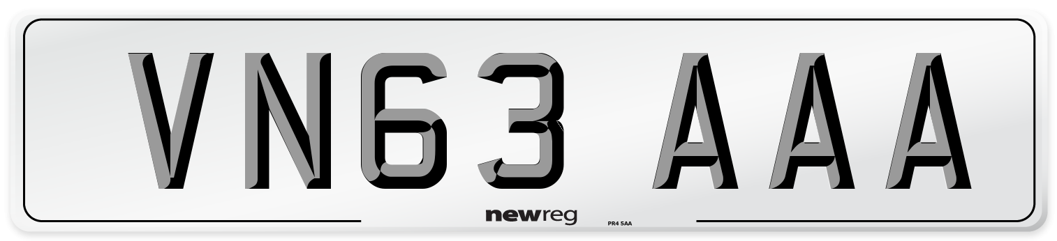 VN63 AAA Number Plate from New Reg